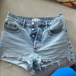 Zara Faded Blue Jean Shorts